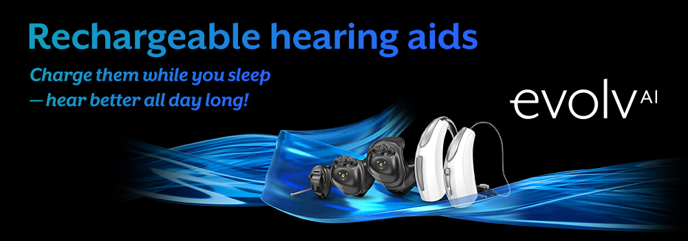 Evolv AI - Rechargeable hearing aids - Charge them while you sleep - hear better all day long!